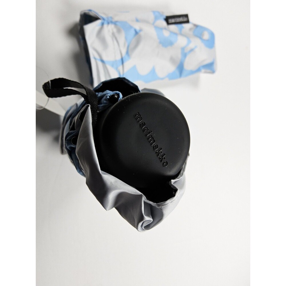 Marimekko Umbrella Mini Manual Unikko Folding Black Floral Umbrella - Picture 4 of 4